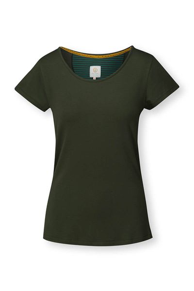 Top Kurze Ärmel Solid Grün