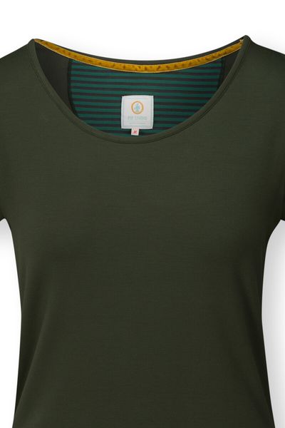 Top Kurze Ärmel Solid Grün