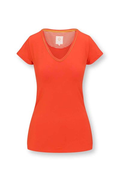 Top Short Sleeve Solid Coral