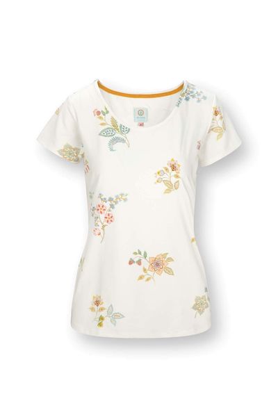 Tilly Top Korte Mouw Blossom Chique Wit