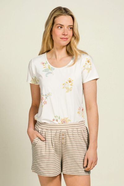 Tilly Top Korte Mouw Blossom Chique Wit