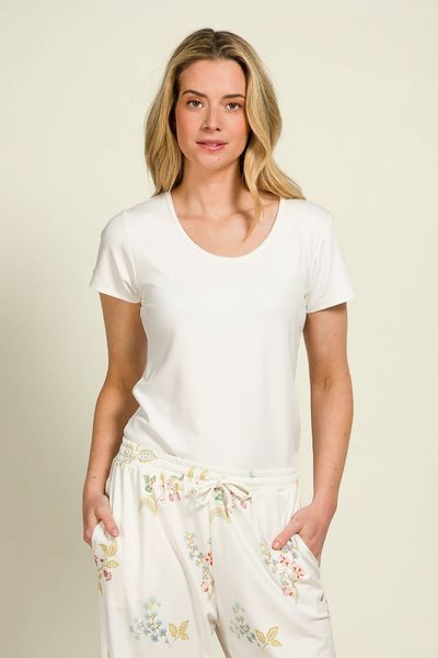Tilly Top Korte Mouw Solid Wit