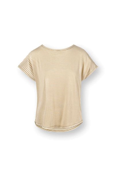 Tatum Top Korte Mouw Little Sumo Stripe Zand
