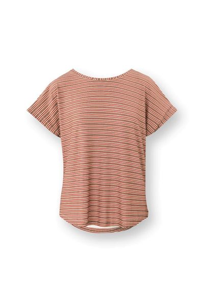 Tatum Top à Manches Courtes Kente Stripe Rose 