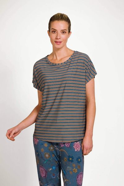 Tatum Top à Manches Courtes Kente Stripe Bleu 