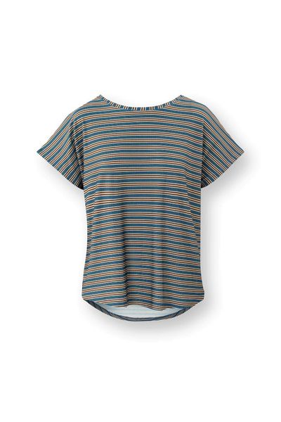 Tatum Top à Manches Courtes Kente Stripe Bleu 