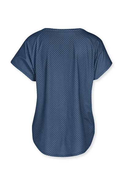 Sport Shirt Short Sleeve Lace Flower Blue
