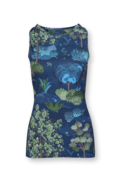 Sport Top Sleeveless Japanese Garden Blue