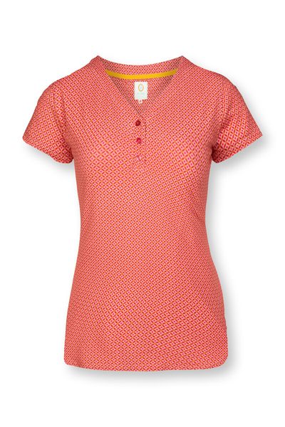 Sport Top Short Sleeve Cross Stitch Red