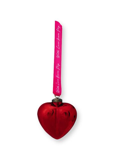 Ornament Glass Heart Red
