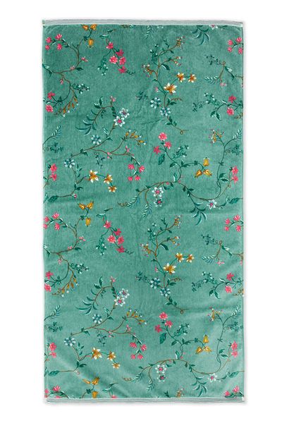 Grande Serviette de Bain Les Fleurs Vert 70x140 cm