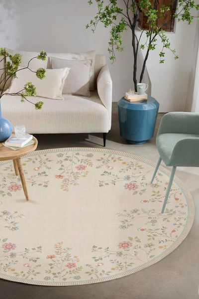 Round Carpet Campo de Flores by Pip Off White