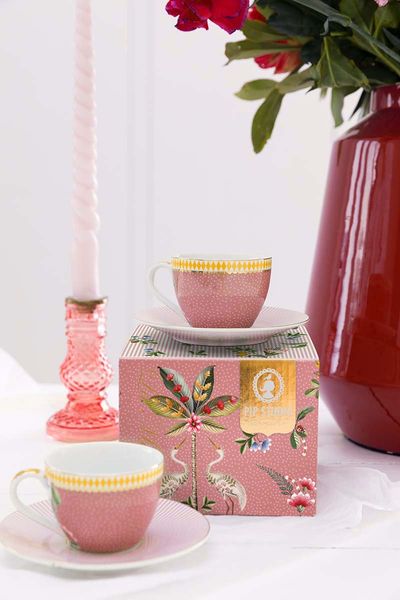 Set/2 Tasses et Soucoupes à Expresso La Majorelle Rose