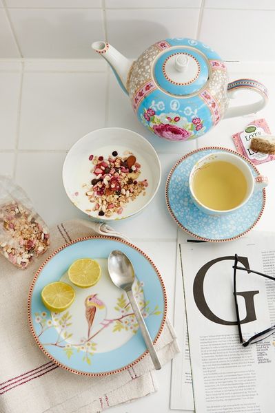 Early Bird Set/3 Frühstückset Blau 21 cm