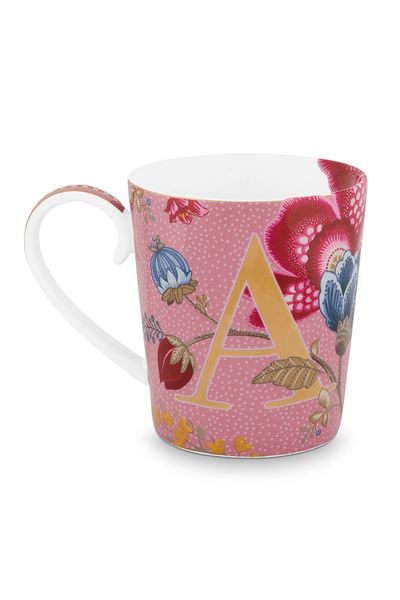 Letter Tasse Rosa A