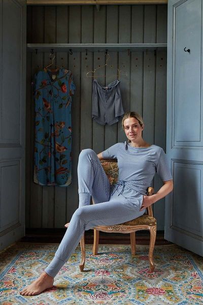 Lange Broek Little Sumo Stripe Kobaltblauw