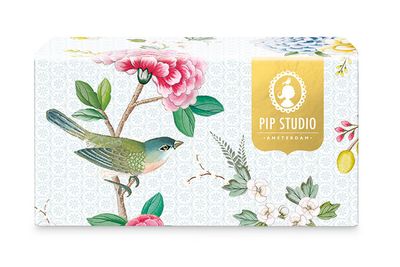 Blushing Birds Set/2 Espresso Kop & Schotel Wit