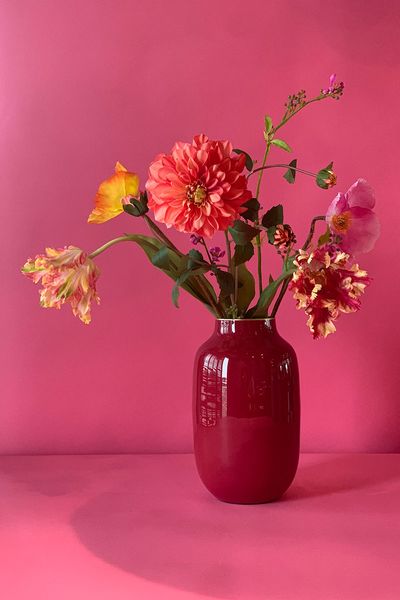 Mother's Day Bouquet + Red Vase