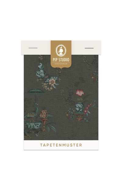 Tapetenmuster Chinese Porcelain Dunkelgrün