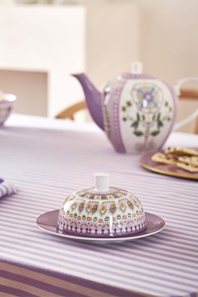 Lily & Lotus Butter Dish Round Lilac