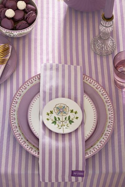 Stripes Set/4 Napkins Lilac