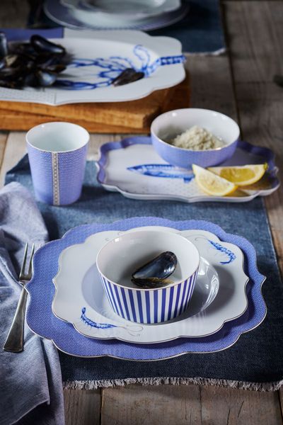 Royal Yerseke Tasse Blau Welle