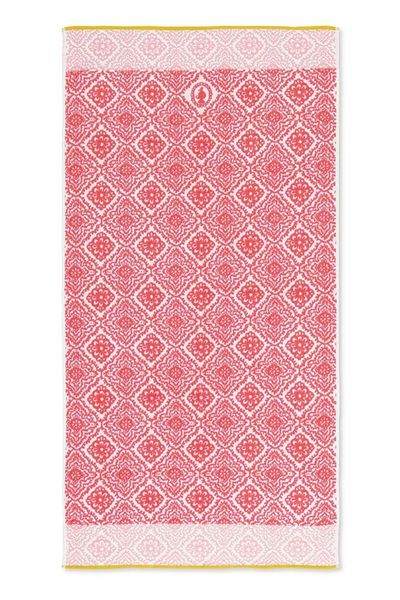 Große Duschlaken Jacquard Check dunkelrosa 70x140 cm