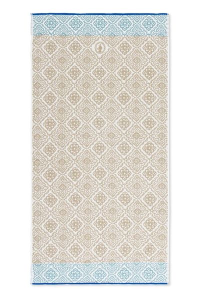 Large Bath towel Jacquard Check Khaki 70x140 cm