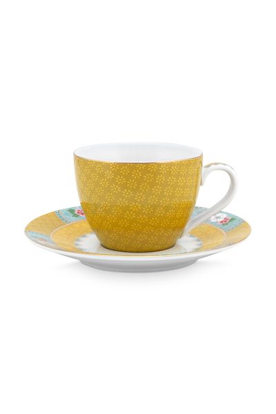 Blushing Birds Espresso Cup & Saucer Yellow