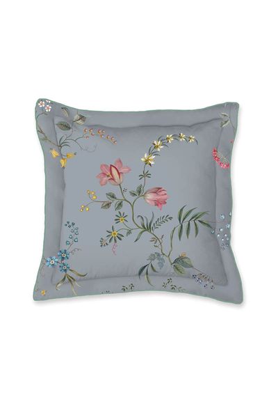 Quadratisches Zierkissen Fleur Grandeur Blau