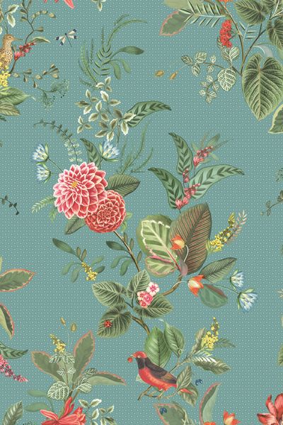 Pip Studio Floris Non-Woven Wallpaper Petrol