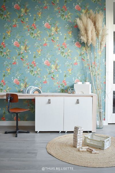 Pip Studio Floris Non-Woven Wallpaper Petrol