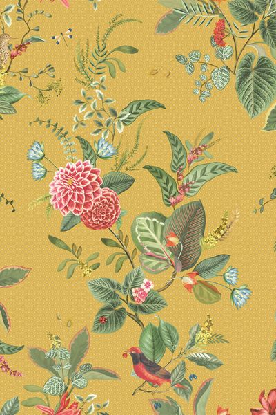 Pip Studio Floris Non-Woven Wallpaper Yellow