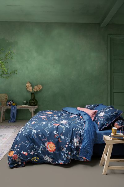 Duvet Cover Flower Festival Dark Blue