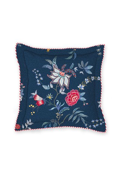 Cushion Square Flower Festival Dark Blue