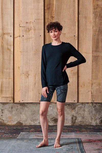 Top Long Sleeve Solid Blue