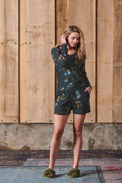 Kurze Hose Kawai Flower Dunkelblau