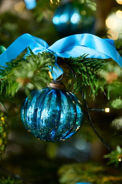 Weihnachtskugel Glas Blau 7.5cm