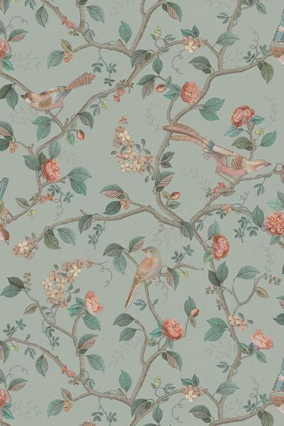 Pip Studio Good Nightingale Non-Woven Wallpaper Light Blue/Grey