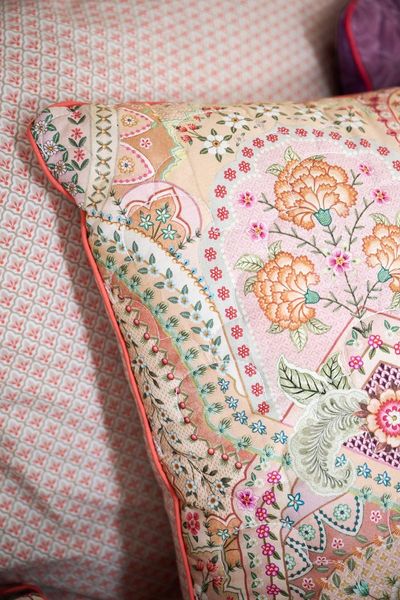 Quilted Cushion Jabali Flower Coral