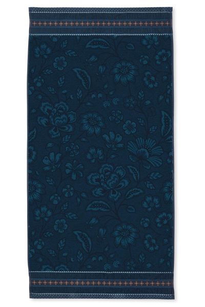Große Handtuch Jasmin Jacquard Dunkelblau 70x140cm