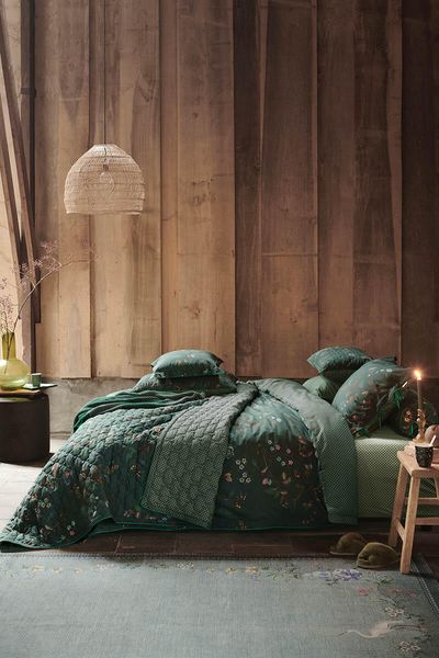 Duvet Cover Kawai Flower Dark Green