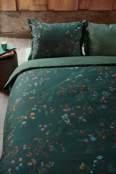 Pillowcase Kawai Flower Dark Green