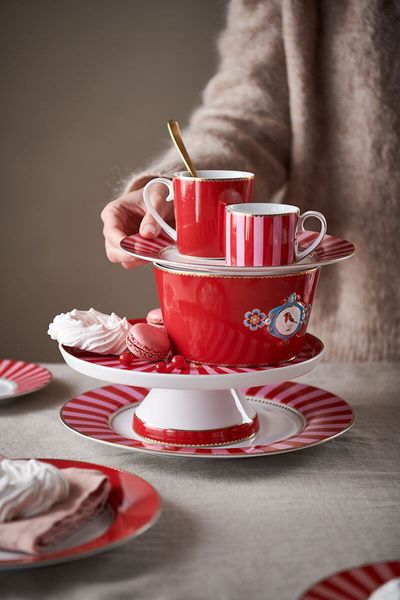 Set/2 Tasses Petite Love Birds Medallion Rouge