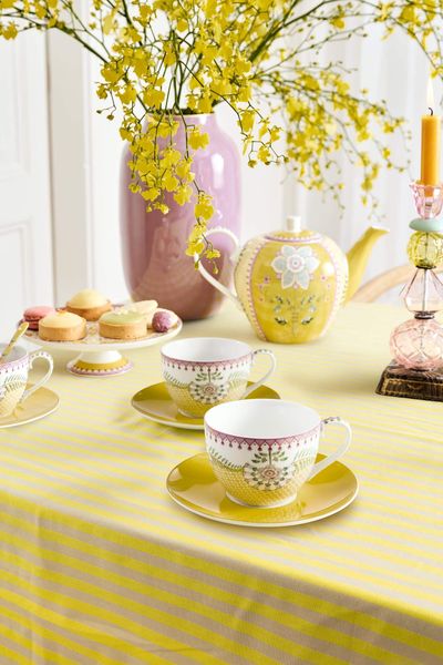 Set/2 Kop & Schotel Lily&Lotus Tiles Geel 300ml