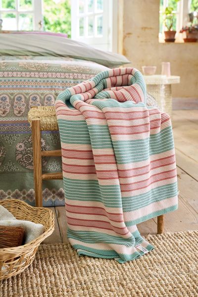 Throw Bonsoir Combistripe Green
