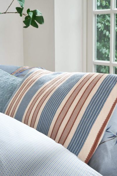 Cushion Bonsoir Combistripe Blue