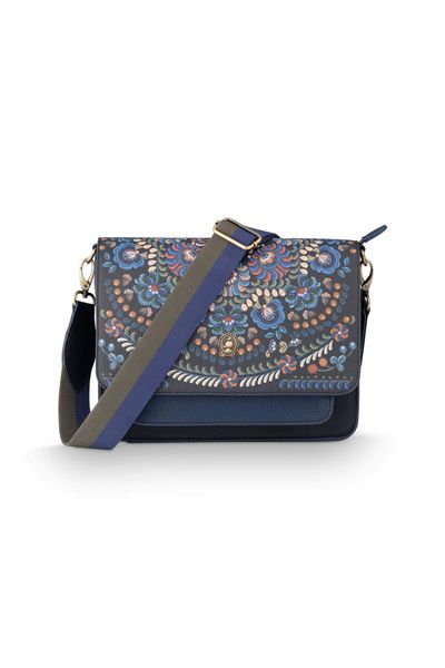 Schultertasche Fenna Mittelgroß Il Ricamo Blau