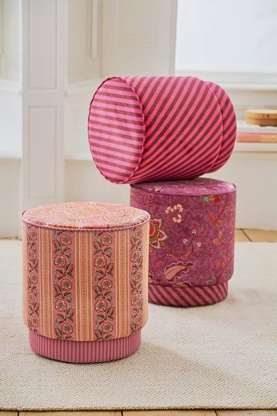 Hocker Block Stripe Rosa