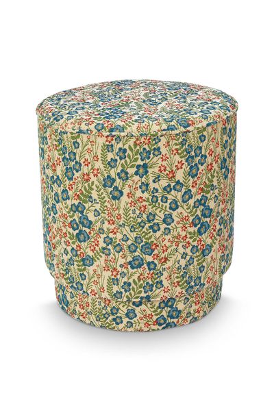 Hocker Poppy Jacquard Blau